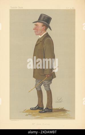 EITELKEIT FAIR SPION CARTOON Herr John Porter. Trainer für Pferderennen. Von Lib 1889 Stockfoto