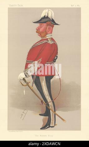 EITELKEIT FAIR SPIONAGE CARTOON Capt John Thomas North 'The Nitrate King' Military 1889 Stockfoto