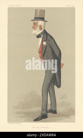 EITELKEIT FAIR SPIONAGE CARTOON 'Mr James Weatherby' Horseracing Administrator. Lib 1890 Stockfoto