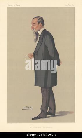 EITELKEIT FAIR SPIONAGE CARTOON 'Mr Jonathan Hutchinson'. Chirurg Augenarzt 1890 Stockfoto