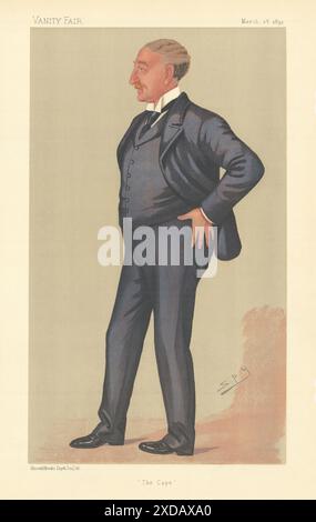 EITELKEIT FAIR SPIONAGE CARTOON Cecil John Rhodes 'The Cape' Südafrika 1891 Druck Stockfoto