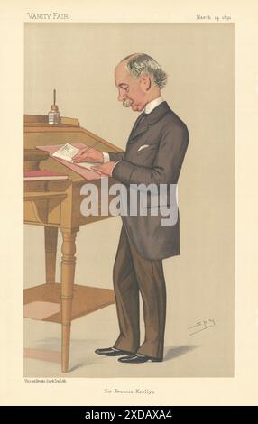 EITELKEIT FAIR SPIONAGE CARTOON Sir Francis Knollys. Privatsekretär des Königs 1891 Stockfoto