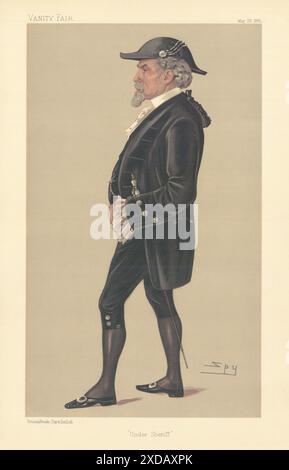 EITELKEIT FAIR SPIONAGE CARTOON Thomas Beard 'Under Sheriff' von City of London 1891 Stockfoto