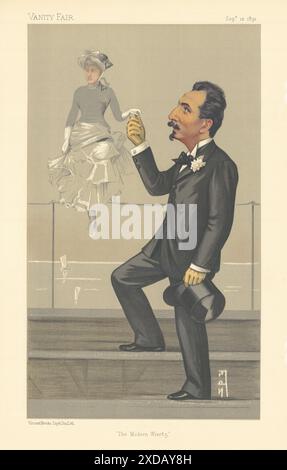 EITELKEIT FAIR SPIONAGE CARTOON Jan Marie Constantin van Beers 'The Modern Wiertz' 1891 Stockfoto