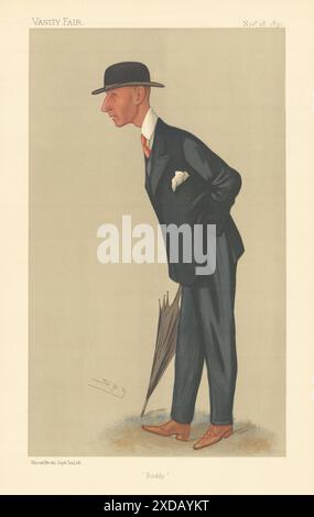 VANITY FAIR SPION CARTOON Capt Edward Rodney Owen 'Roddy' Jockey 1891 alten Druck Stockfoto