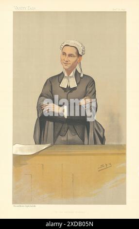 EITELKEIT FAIR SPION CARTOON Charles Willie Mathews 'Er kann Beweise zu marshal' 1892 Stockfoto