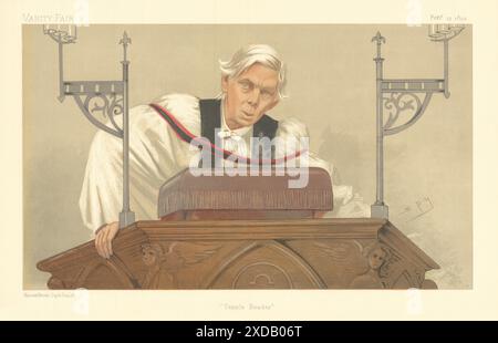 EITELKEIT FAIR SPION CARTOON Canon Alfred Ainger 'Temple Reader' Klerus 1892 drucken Stockfoto