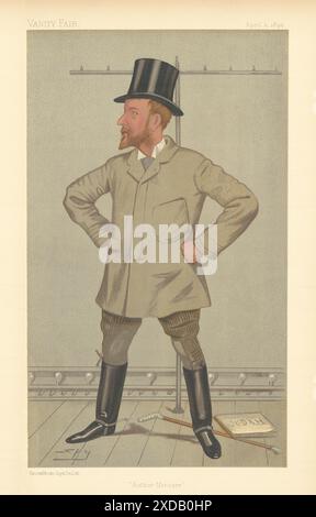 EITELKEIT FAIR SPIONAGE CARTOON Henry Arthur Jones 'Author-Manager' Dramatiker 1892 Stockfoto