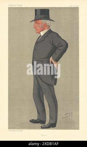 VANITY FAIR SPION CARTOON Philip Albert Muntz 'Metal' Warcs 1892 alten Druck Stockfoto