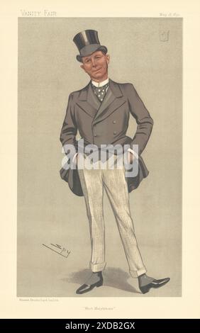 EITELKEIT FAIR SPIONAGE CARTOON Frederick Seager Hunt 'West Marylebone' Distiller 1893 Stockfoto