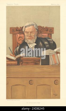 EITELKEIT FAIR SPIONAGE CARTOON Henry Charles Lopes 'an Old Fashioned Judge' 1893 Stockfoto