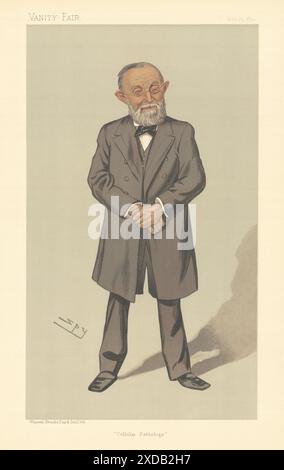 EITELKEIT FAIR SPIONAGE CARTOON Prof Rudolf Virchow 'Cellular Pathology' Medicine 1893 Stockfoto