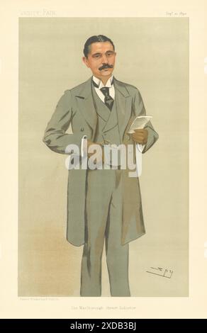 EITELKEIT FAIR SPIONAGE CARTOON Arthur Newton 'The Marlborough Street Solicitor' 1893 Stockfoto