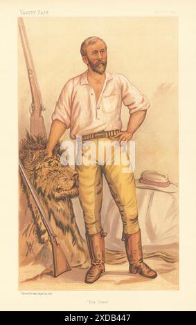 EITELKEIT FAIR SPION CARTOON Frederick Selous 'Big Game' Hunter. Von VA 1894 Print Stockfoto