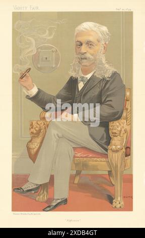 EITELKEIT FAIR SPIONAGE CARTOON Baron A. James de Rothschild 'Alphonse' Finance 1894 Stockfoto