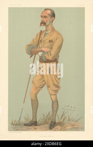 VANITY FAIR SPION CARTOON Captain Frederick Lugard 'an Earnest African' Military 1895 Stockfoto