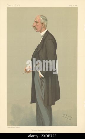 EITELKEIT FAIR SPIONAGE CARTOON Arthur Edward Gast "Ein südwestlicher Regisseur" 1896 Stockfoto
