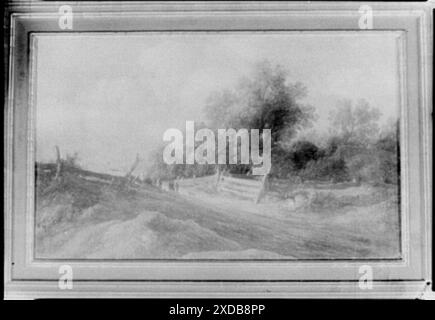 Landschaftsmalerei, die möglicherweise Arnold Genthe gehörte. Genthe Fotosammlung. Stockfoto