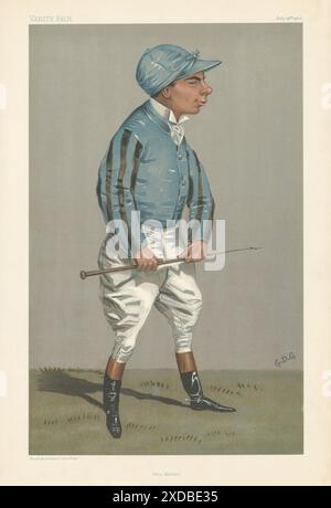 EITELKEIT-SPION-ZEICHENTRICKFILM Otto Madden. Jockeys. Von GDG 1900 alte antike Drucke Stockfoto