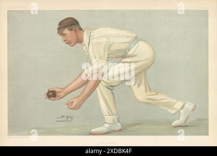 FRISIERKOMMANDO-SPION-CARTOON Digby Jephson "The Lobster". Surrey Cricket 1902-Druck Stockfoto