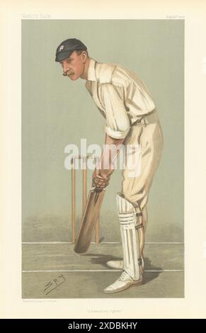 EITELKEIT-SPIONAGE-CARTOON Stanley Jackson "A Flannelled Fighter". Cricket 1902 Stockfoto