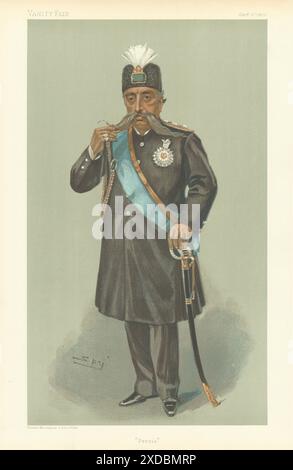 EITELMÄRCHEN-SPION-CARTOON Mozaffar ad-DIN Shah Qajar, 5. Shah von 'Persien' 1903 Stockfoto