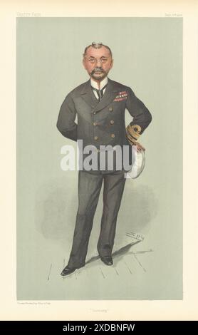 EITELKEIT, FAIRER SPION, ZEICHENTRICKFILM Captain Percy Scott "Gunnery". Navy Uniform 1903-Aufdruck Stockfoto