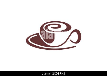 Kreatives und einzigartiges abstraktes Logo für Kaffeetassen. Logo einer Tasse heißes oder warmes Getränk. Stock Vektor