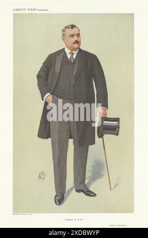 EITELKEIT FAIR SPIONAGE CARTOON James Richard Hennessy 'Lutteur ***' Wein. Bis HCO 1910 Stockfoto