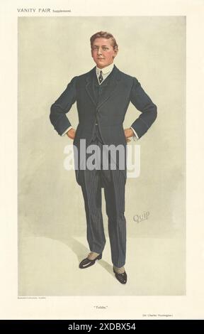 EITELKEIT-SPION-CARTOON Sir Charles Philip Huntington 'Tubby'. Von Quip 1910 Stockfoto