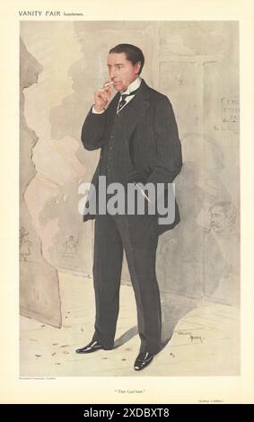 EITELKEIT FAIR SPIONAGE CARTOON Arthur Collins 'The GUV'nor'. Theaterautor 1910 Stockfoto