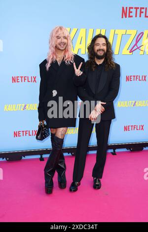 Bill Kaulitz und Tom Kaulitz bei der Premiere der „Kaulitz & Kaulitz“ (Netflix) Realityserie am 21.06.2024 in Berlin Stockfoto
