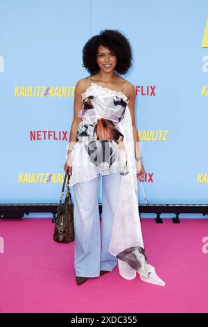 Aminata Belli bei der Premiere der „Kaulitz & Kaulitz“ (Netflix) Realityserie am 21.06.2024 in Berlin Stockfoto