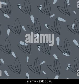 Skandinavisches nahtloses Muster mit Blättern. Stock Vektor