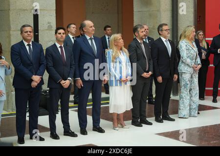 Madrid, Spanien. Juni 2024. Die Politiker Isabel Diaz Ayuso und Javier Milei in Madrid. juni 2024 Credit: CORDON PRESS/Alamy Live News Stockfoto