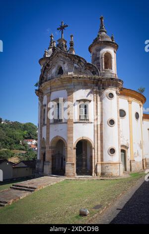 Foto der Kirche Nossa Senhora do Rosário, Ouro Preto, Minas Gerais, Brasilien Stockfoto