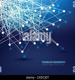 Blaue Technologie Hintergrund Vektor Design Illustration Stock Vektor