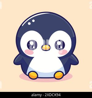 Süße Kawaii Baby Pinguin Illustration Stock Vektor