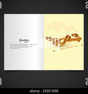 valentinstag-Grußkarte mit den Buchstaben 3d Stock Vektor