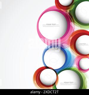 Bunte Kreise Hintergrund Vektor Design Illustration Stock Vektor
