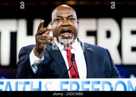 Washington, Usa. Juni 2024. North Carolina Leutnant Governor Mark Robinson (R) sprach auf der 2024 Road to Majority Conference der Faith & Freedom Coalition im Washington Hilton in Washington, DC Credit: SOPA Images Limited/Alamy Live News Stockfoto