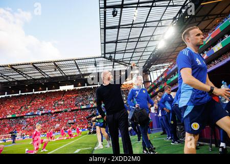 Köln, Deutschland. Juni 2024. Steve Clarke (schottischer Manager) war beim Spiel der UEFA Euro 2024 zwischen den Nationalmannschaften Schottlands und der Schweiz im RheinEnergieStadion im Einsatz. Endnote : Schweiz 1:1 Schottland Credit: SOPA Images Limited/Alamy Live News Stockfoto