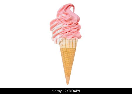 Himbeerwaffeleis, isoliert Stockfoto