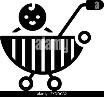 Symbol für Kind, Kinderwagen Stock Vektor