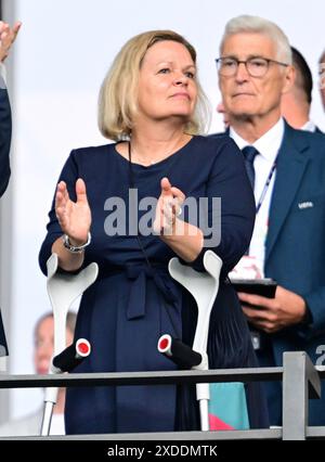 Nancy Faeser (Bundesministerin des Innern und für Heimat)Berlin, 21.06.2024, Fussball, UEFA EURO 2024 in Deutschland, Gruppenphase, Polen - Oesterreich Credit: PRESSINPHOTO SPORTS AGENCY/Alamy Live News Stockfoto