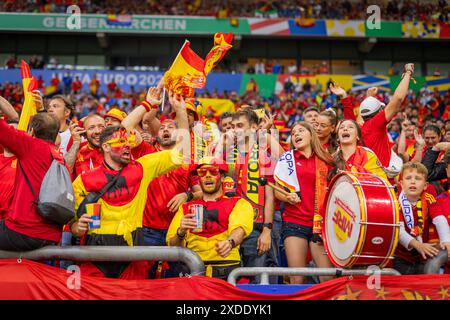 Gelsenkirchen, Deutschland. Juni 2024. Spanische Fans Spanien - Italien Spanien - Italien 20.06.2024 Copyright (nur für journalistische Zwecke) by : Stockfoto