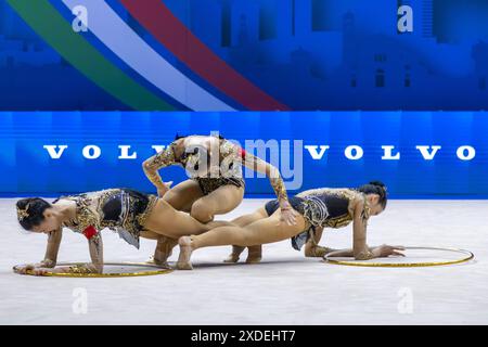 Assago, Italien. Juni 2024. Team China während der FIG Rhythmic Gymnastics World Cup, am 21. Juni 2024 im Unipol Forum, Mailand, während Rhythmic Gymnastic - World Cup 2024 Gruppe 5 Hoops, Gymnastik in Assago, Italien, 21. Juni 2024 Credit: Independent Photo Agency Srl/Alamy Live News Stockfoto