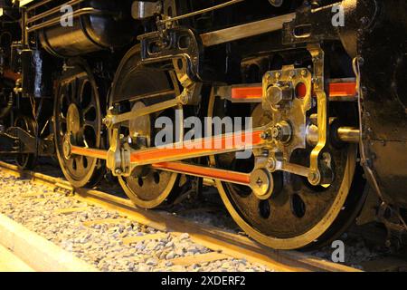 Dampflokomotivräder in Japan Stockfoto