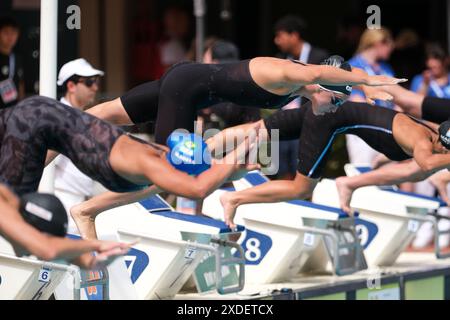 Rom, Italien. Juni 2024. Sara Gailli (ITA) wurde während der 200 Freestyle Frauen bei der 60. Settecolli International Swimming Qualification gesehen. (Foto: Davide Di Lalla/SOPA Images/SIPA USA) Credit: SIPA USA/Alamy Live News Stockfoto