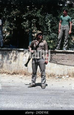 Libanon war 1982 Beirut / Lebeanonwar 82 - Palästinensische Befreiungsorganisation PLO West-Beirut - PLO-Kämpfer Stockfoto